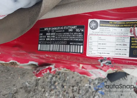 2014 Mercedes-Benz C 250 Luxury/Sport from USA, damaged, VIN WDDGF4HB1EA950840